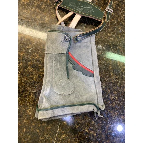 1960s Vintage Leather Suede LEDERHOSEN German Oktoberfest Festival Shorts Child - Picture 11 of 11